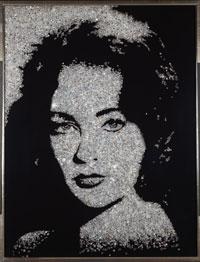 Vik Muniz portrait of Elizabeth Taylor 