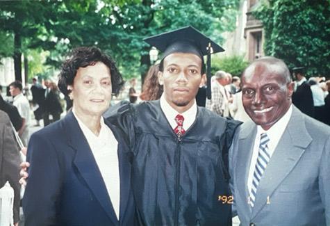 David Foster and his parents, Claudine and Leroy, at his Princeton graduation